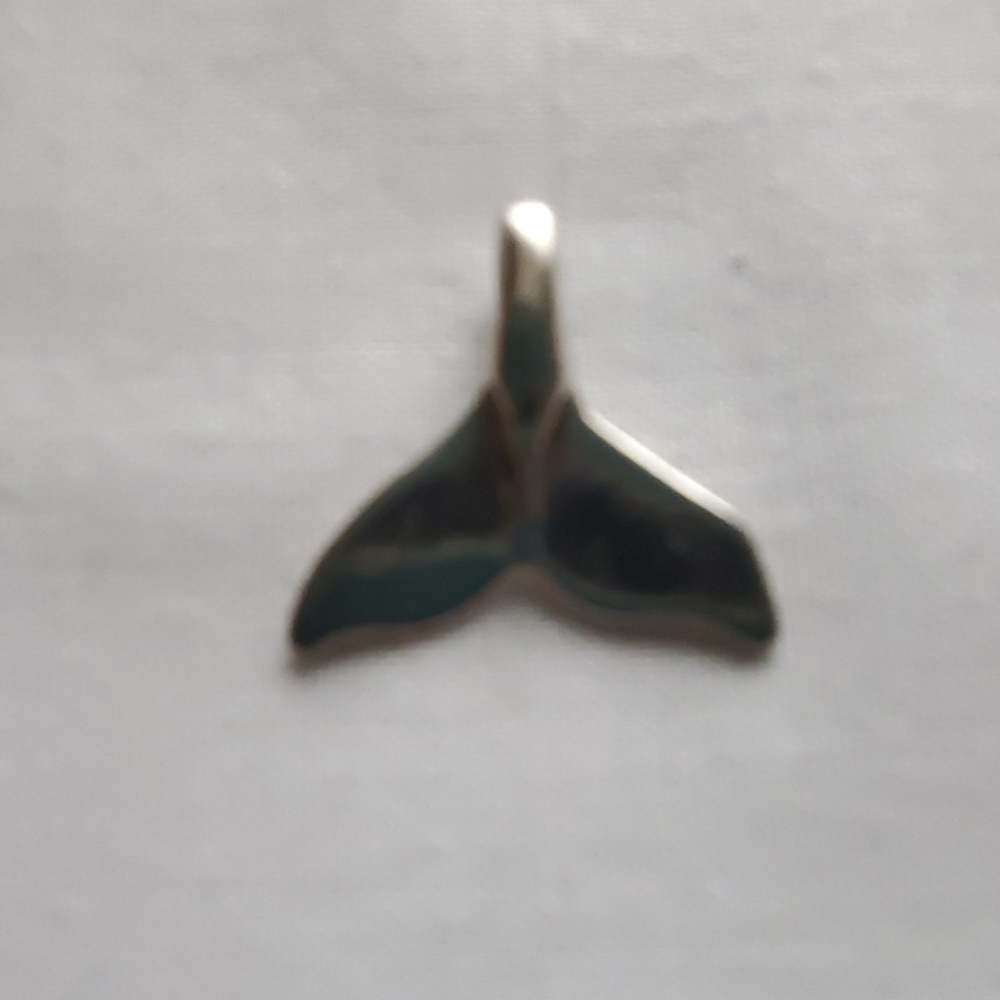 Sterling silver whale tail pendant